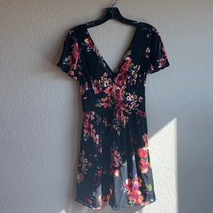 Xilaration women’s black floral print summer dress.